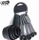 8 Pcs Plastic Baking and Cooking Measurement Set - 4 Measuring Cups & 4 Spoons
