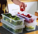 Fridge Storage Boxes Set of 6 with Removable Drain Plate & Lid - Image 2