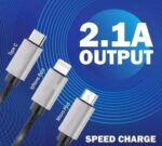 3 In 1 Fast Charging Cable V8, Type-C, iPhone Use Car And Home - Image 3