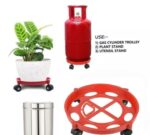 Cylinder Trolley (Set Of 1) Gas Stand Gas Cylinder Trolley (Red) - Image 2