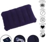 2 Piece Velvet Air Pillow Cushion Sleeping Bag Backpacking Pillow Soft Comfortable Air Inflatable Travel Pillow Tourist Pillow (Blue) - Image 3
