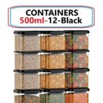 Shreenathji Air-Tight 500ml Storage Jar & Container Set - Pack of 12