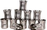 LIMETRO STEEL (Pack of 12) Stainless Steel G4-12 Glass Set (350 ml, Steel)